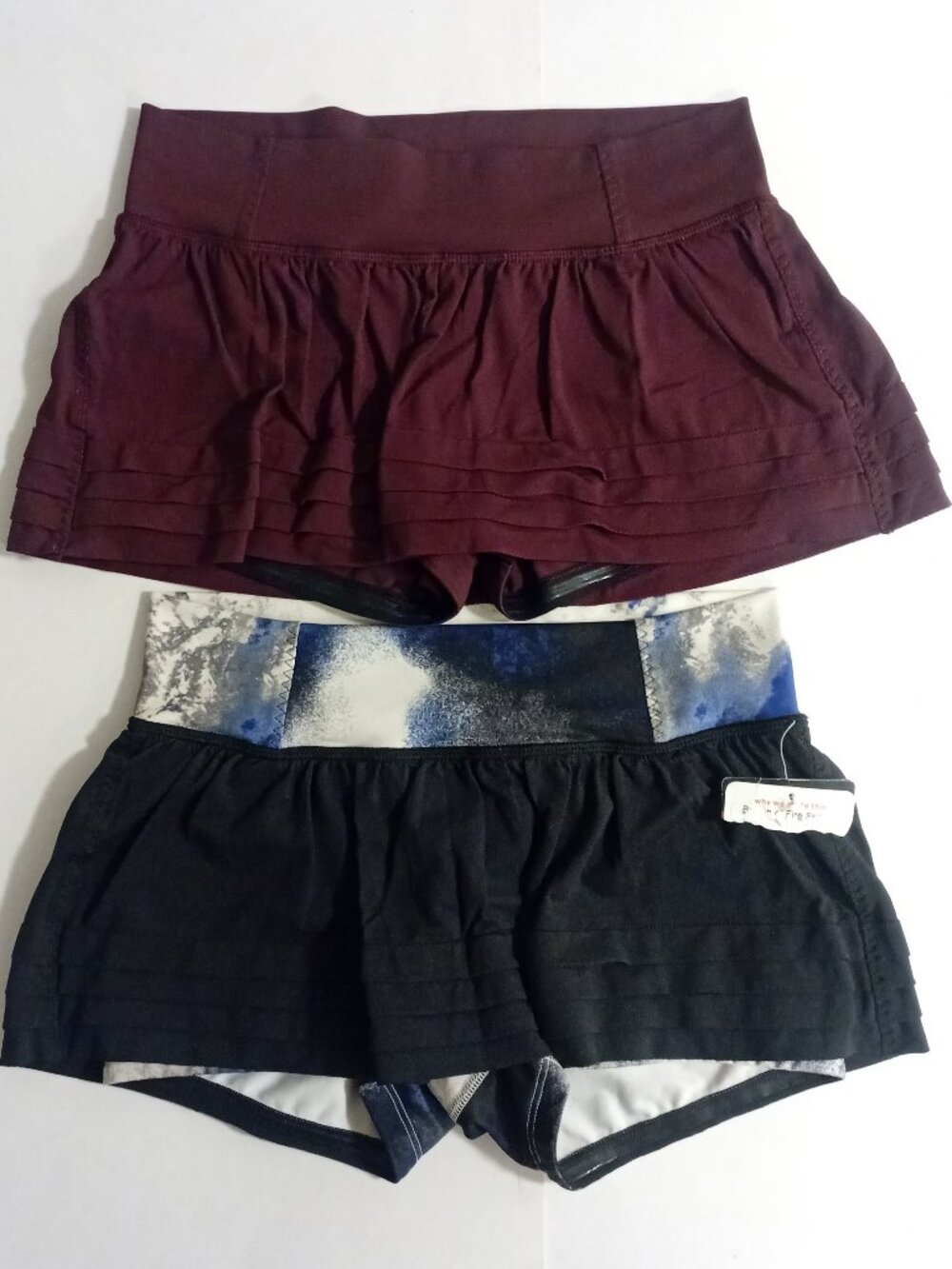 2 Lululemon Breath Of Fire Bordeaux Drama Milky Way Skort Skirt Bundle 6 Small